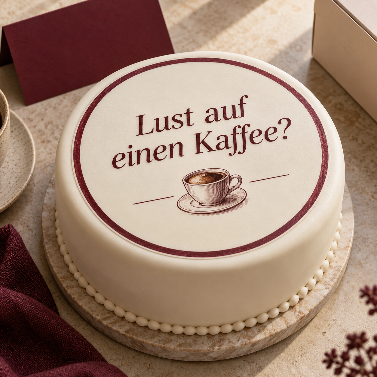Kuchen mit Nachricht